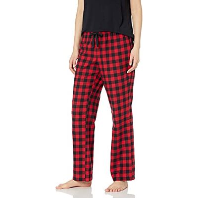 Amazon Essentials Flanellen slaapbroek voor dames (verkrijgbaar in grote maten), rode buffelruit, XX-Large Amazon Essentials Flanellen slaapbroek voor dames (verkrijgbaar in grote maten), rode buffelruit, XX-Large