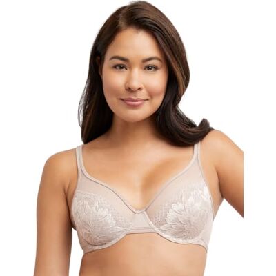 Bali Vrouwen een gladde U Lace Minimizer, Onderdraad Volledige dekking Converteerbare BH, Avond Blush, 95C Bali Vrouwen een gladde U Lace Minimizer, Onderdraad Volledige dekking Converteerbare BH, Avond Blush, 95C
