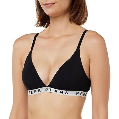 Pepe Jeans Dames Logo BH B, Zwart, XL Pepe Jeans Dames Logo BH B, Zwart, XL