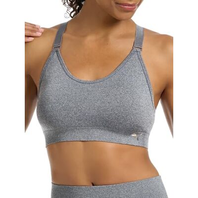 PUMA Naadloze sportbeha voor dames, verpakking van 2 stuks, Frosted Dew/Heather Grey, S PUMA Naadloze sportbeha voor dames, verpakking van 2 stuks, Frosted Dew/Heather Grey, S