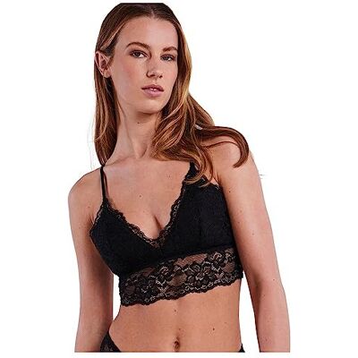PIECES Bestseller A/S Dames Pclina Strap Lace Bra Top Noos BH, zwart, XL PIECES Bestseller A/S Dames Pclina Strap Lace Bra Top Noos BH, zwart, XL