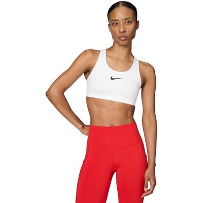 Nike Swoosh Hoogondersteunings Dames Padded Sport-BH - 50% Gerecycled Polyester - Wit Nike Swoosh Hoogondersteunings Dames Padded Sport-BH - 50% Gerecycled Polyester - Wit