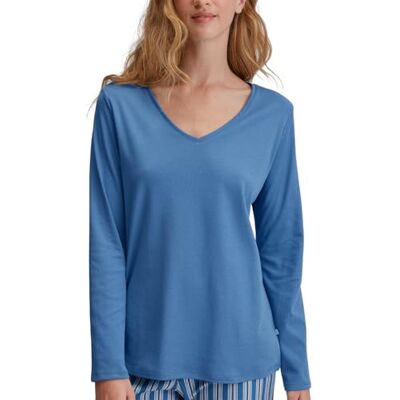 CALIDA Damesshirt met lange mouwen, Riviera Blue., 40-42 CALIDA Damesshirt met lange mouwen, Riviera Blue., 40-42