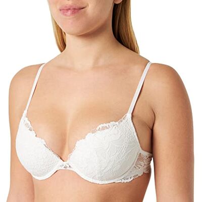women'secret Klassieke kanten beha voor dames, geel/wit, 85C women'secret Klassieke kanten beha voor dames, geel/wit, 85C