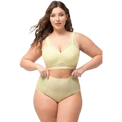 Ulla Popken Dameskleding Plus Size Curvy Kant Paneel Maxi Slips lichtgeel 58+ 826992600, Lichtgeel Ulla Popken Dameskleding Plus Size Curvy Kant Paneel Maxi Slips lichtgeel 58+ 826992600, Lichtgeel