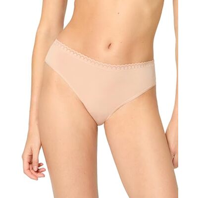 Nur Die Dames Daily Micro String Tanga van Microvezel Naadloos Ondergoed met Kant Onzichtbaar Onder Kleding Zachte Slip G-String, huidskleur, 40 Nur Die Dames Daily Micro String Tanga van Microvezel Naadloos Ondergoed met Kant Onzichtbaar Onder Kleding Zachte Slip G-String, huidskleur, 40