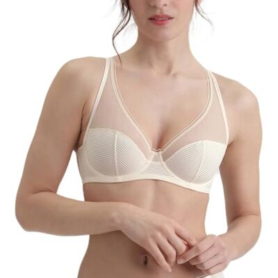 DIM x INES de La Fressange Full Cup beugelbeha, 1 x exclusieve collectie optimale grip elegante en geraffineerde stijl, Macadamia, 70B DIM x INES de La Fressange Full Cup beugelbeha, 1 x exclusieve collectie optimale grip elegante en geraffineerde stijl, Macadamia, 70B