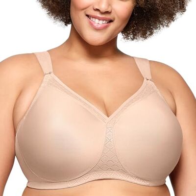 Glamorise Women's Full Figure MagicLift #1080 T-shirt-beha zonder beugels en zonder pads, Café, 85E Glamorise Women's Full Figure MagicLift #1080 T-shirt-beha zonder beugels en zonder pads, Café, 85E