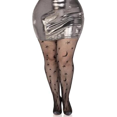 Leg Avenue Celestial net tights +, 1X-2X(Zwart) Leg Avenue Celestial net tights +, 1X-2X(Zwart)