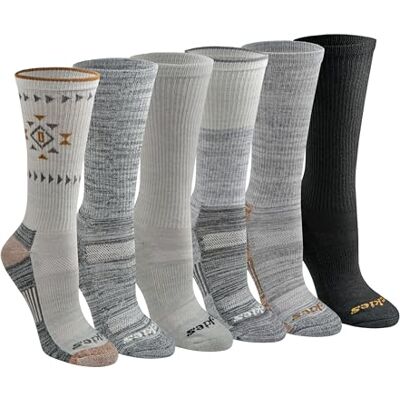 Dickies Dri-tech Moisture Control Crew Sokken Multipack voor dames, Grijze Tribal (6 paar), Medium Dickies Dri-tech Moisture Control Crew Sokken Multipack voor dames, Grijze Tribal (6 paar), Medium