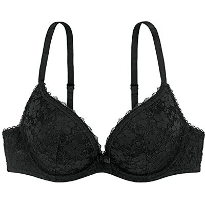 DORINA Dagelijkse beha voor dames (verpakking van 2), Zwart (Zwart/Wit), 85C DORINA Dagelijkse beha voor dames (verpakking van 2), Zwart (Zwart/Wit), 85C