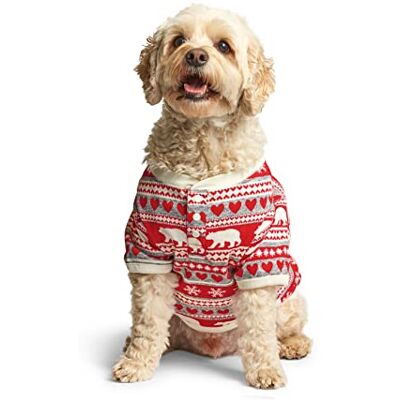 Little Blue House Hatley Fair Isle Bear & Moose Familiepyjama voor dames, tweedelige pyjama, Rood (Dog Pyjama Bear Fair Isle 600), M Little Blue House Hatley Fair Isle Bear & Moose Familiepyjama voor dames, tweedelige pyjama, Rood (Dog Pyjama Bear Fair Isle 600), M