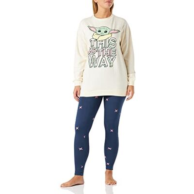 CERDÁ LIFE'S LITTLE MOMENTS Baby Yoda Dames winterpyjama "The Mandalorian", 100% katoen, met T-shirt en broek, officiële Star Wars, Pijama-set, wit, Wit., S CERDÁ LIFE'S LITTLE MOMENTS Baby Yoda Dames winterpyjama "The Mandalorian", 100% katoen, met T-shirt en broek, officiële Star Wars, Pijama-set, wit, Wit., S