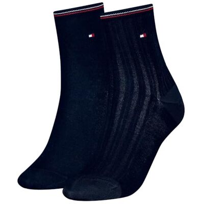 Tommy Hilfiger TH WOMEN Short Sock 2P Shine, Donkerblauw, 35-38 EU Tommy Hilfiger TH WOMEN Short Sock 2P Shine, Donkerblauw, 35-38 EU