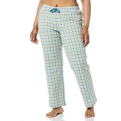 Amazon Essentials Dames Poplin Slaapbroek, Blauw Salie Groene Gingham, XX-Large Amazon Essentials Dames Poplin Slaapbroek, Blauw Salie Groene Gingham, XX-Large