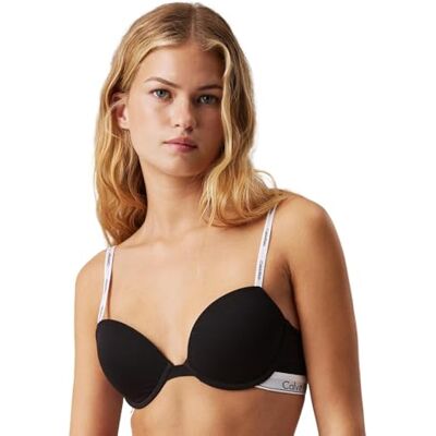 Calvin Dames licht gevoerde stretch Demi Cup BH, Zwart (zwart), 75E Calvin Dames licht gevoerde stretch Demi Cup BH, Zwart (zwart), 75E
