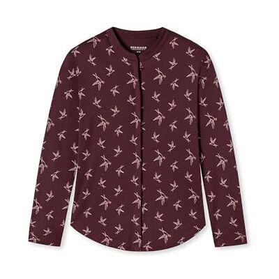Schiesser Dames slaapshirt lange mouwen pyjama-bovendeel, bordeaux, 42 Schiesser Dames slaapshirt lange mouwen pyjama-bovendeel, bordeaux, 42
