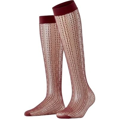 FALKE Dames Kniekousen Crossroads W Kh transparent gedessineerd 1 paar, Bruin Cayenne 5950, ONESIZE FALKE Dames Kniekousen Crossroads W Kh transparent gedessineerd 1 paar, Bruin Cayenne 5950, ONESIZE