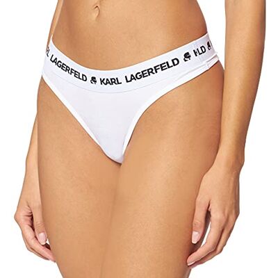 KARL LAGERFELD Dames Karl String Met Logo, Wit, XS KARL LAGERFELD Dames Karl String Met Logo, Wit, XS