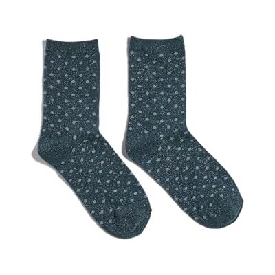 PIECES Dames Pcsebby Glitter Long 1-pack Pattern Noos, Reflecting Pond/Detail: Kleine Dots IN VERDRAAGD DENIM, Eén Maat PIECES Dames Pcsebby Glitter Long 1-pack Pattern Noos, Reflecting Pond/Detail: Kleine Dots IN VERDRAAGD DENIM, Eén Maat