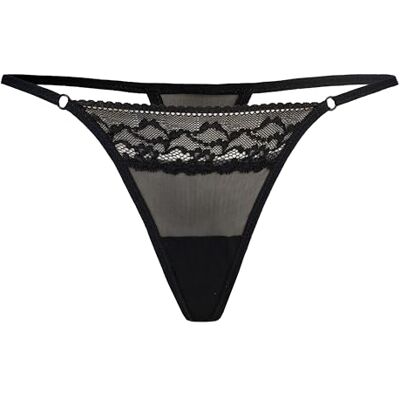 Teyli Dames string onderbroek mesh ondergoed gebloemd kant Erori, zwart, XXL grote maten Teyli Dames string onderbroek mesh ondergoed gebloemd kant Erori, zwart, XXL grote maten