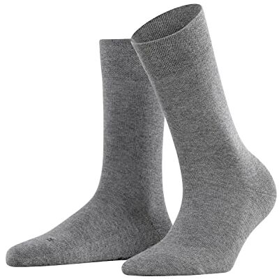 FALKE Dames Sokken Sensitive London W So katoen met comfort tailleband 1 paar, Grijs Light Grey Melange 3390, 39-42 FALKE Dames Sokken Sensitive London W So katoen met comfort tailleband 1 paar, Grijs Light Grey Melange 3390, 39-42