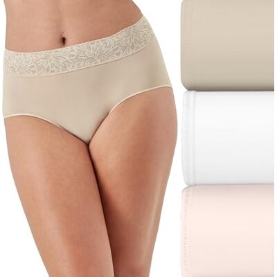 Bali Damesslips (verpakking van 3), Amandel/Wit/Licht Buff, 7 Bali Damesslips (verpakking van 3), Amandel/Wit/Licht Buff, 7