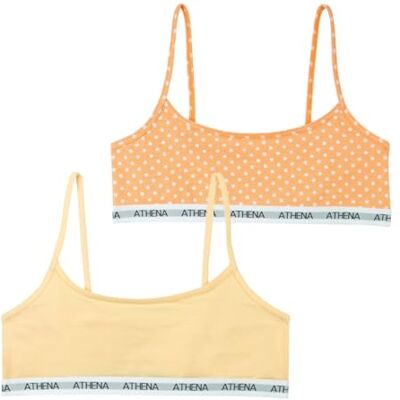 Athena – Bralette voor meisjes – 2 stuks – My Petit Prix – Oeko-Tex – bedrukt + effen – dunne bandjes Athena – Bralette voor meisjes – 2 stuks – My Petit Prix – Oeko-Tex – bedrukt + effen – dunne bandjes