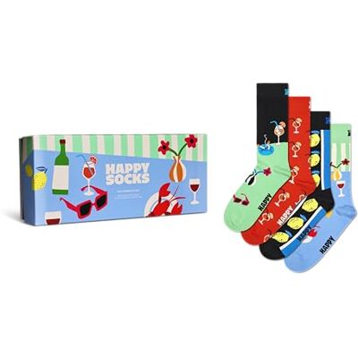 Happy Socks Uniseks 4-Pack Fancy Dinner Gift Set Sokken, Blauw, S-M (Pack van 4), Blauw, Small-Medium Happy Socks Uniseks 4-Pack Fancy Dinner Gift Set Sokken, Blauw, S-M (Pack van 4), Blauw, Small-Medium