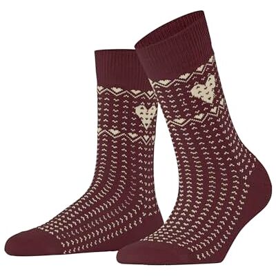 ESPRIT Dames Sokken Norwegian Heart W So katoen gedessineerd 1 paar, Rood Purple Wood 8724, 35-38 ESPRIT Dames Sokken Norwegian Heart W So katoen gedessineerd 1 paar, Rood Purple Wood 8724, 35-38