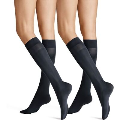 Hudson Simply 40 Kniekousen voor dames, set van 2, drukvrije band, marine 0337 35-38, blauw, 35-38 Hudson Simply 40 Kniekousen voor dames, set van 2, drukvrije band, marine 0337 35-38, blauw, 35-38