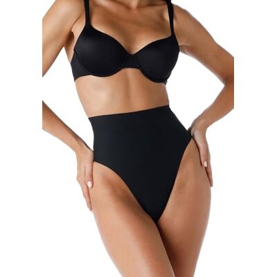 Lovable Jas, vormende en vormende tanga met hoge taille, functioneel ondergoed, shapewear, smooth shaping voor dames, Zwart, L Lovable Jas, vormende en vormende tanga met hoge taille, functioneel ondergoed, shapewear, smooth shaping voor dames, Zwart, L