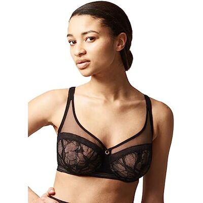 Chantelle True Lace beugelbeha met volledige dekking voor dames, Zwart, 70D Chantelle True Lace beugelbeha met volledige dekking voor dames, Zwart, 70D