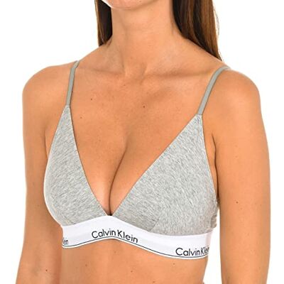 Calvin Driehoekige beha voor dames, ongevoerd, ongevoerd, grijs (grey heather), S Calvin Driehoekige beha voor dames, ongevoerd, ongevoerd, grijs (grey heather), S