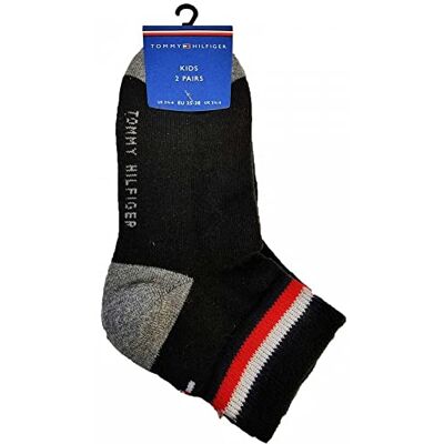 Tommy Hilfiger Kids Unisex 2 Pack Kwart Sokken, Zwart 35/38 Zwart Tommy Hilfiger Kids Unisex 2 Pack Kwart Sokken, Zwart 35/38 Zwart