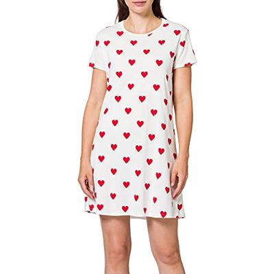 Petit Bateau Nachthemd met korte mouwen voor meisjes, wit, rood., 20 Jahre Petit Bateau Nachthemd met korte mouwen voor meisjes, wit, rood., 20 Jahre