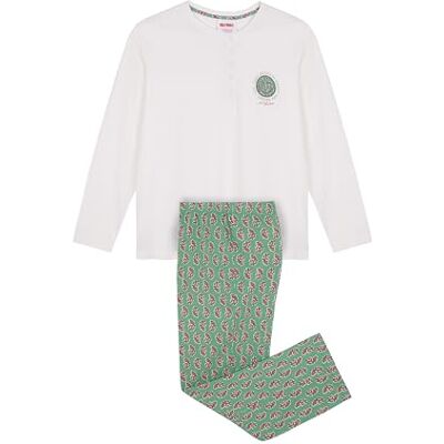 women'secret Lange damespyjama Very Merry Green, Wit, XS women'secret Lange damespyjama Very Merry Green, Wit, XS