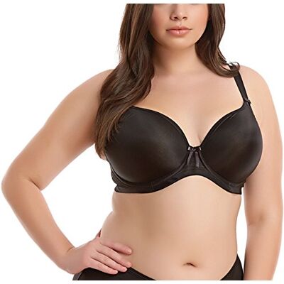Elomi Vrouwen Plus Size Bijou Onderdraad Gestreepte Molded BH, Zwart (zwart), 100J Elomi Vrouwen Plus Size Bijou Onderdraad Gestreepte Molded BH, Zwart (zwart), 100J