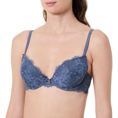 Giorgio Armani Woman's Eternal LACE Push UP Verwijderbare Pads Blauw 36A, Blauw, 80A Giorgio Armani Woman's Eternal LACE Push UP Verwijderbare Pads Blauw 36A, Blauw, 80A