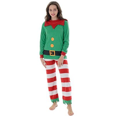 Autumn Faith Dames Herfst Geloof Dames Kerst Pudding Fleece All in One Pyjama Met Capuchon, Rood en Groen, M Autumn Faith Dames Herfst Geloof Dames Kerst Pudding Fleece All in One Pyjama Met Capuchon, Rood en Groen, M