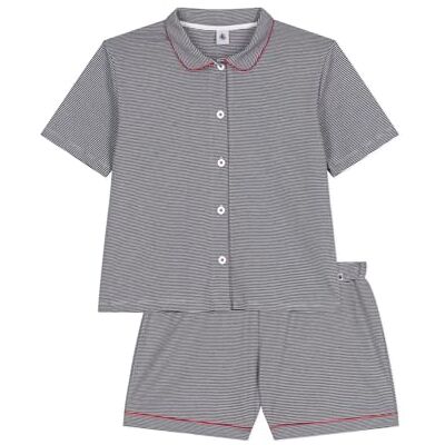 Petit Bateau Pyjacourt voor dames, Blauw/Wit, XXS Petit Bateau Pyjacourt voor dames, Blauw/Wit, XXS