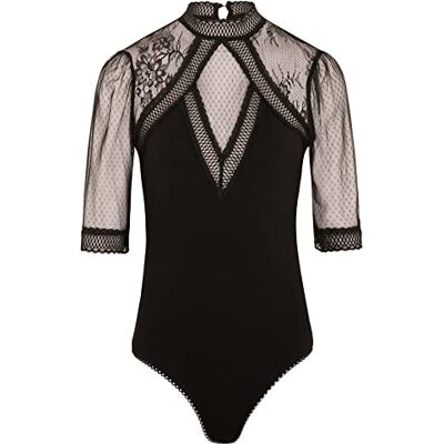 Morgan Dames body 3/4 mouw met kant Datil zwart TXL, zwart., XL Morgan Dames body 3/4 mouw met kant Datil zwart TXL, zwart., XL