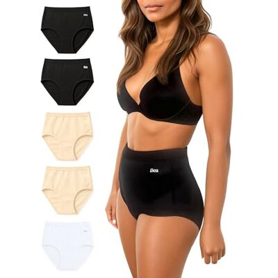 Bea 5pk Super Hoge Taille Ondergoed Veelkleurig, Meerkleurig, L Bea 5pk Super Hoge Taille Ondergoed Veelkleurig, Meerkleurig, L