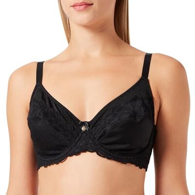 Dagi Dames Underwire Fixed Strap Minimiser Bra, zwart, 85D Dagi Dames Underwire Fixed Strap Minimiser Bra, zwart, 85D