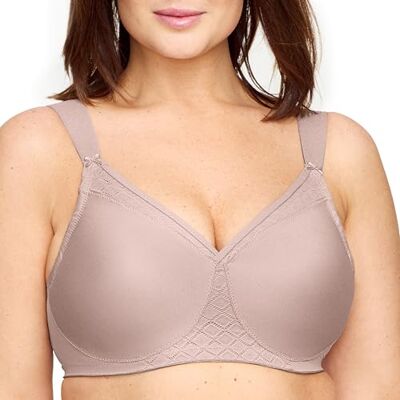Glamorise Plus-size damesbeha met naadloze bandjes, Beige (Taupe), 42G Glamorise Plus-size damesbeha met naadloze bandjes, Beige (Taupe), 42G