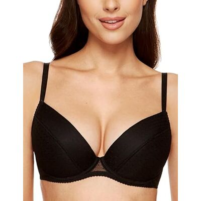 Gorteks Lingerie Black-B1 Push-up beha, kant, gevoerd ondergoed vrouwen, beha dames met beugel, comfortabele push-up, klassieke beha, comfort 70D, zwart, zwart, 70D Gorteks Lingerie Black-B1 Push-up beha, kant, gevoerd ondergoed vrouwen, beha dames met beugel, comfortabele push-up, klassieke beha, comfort 70D, zwart, zwart, 70D