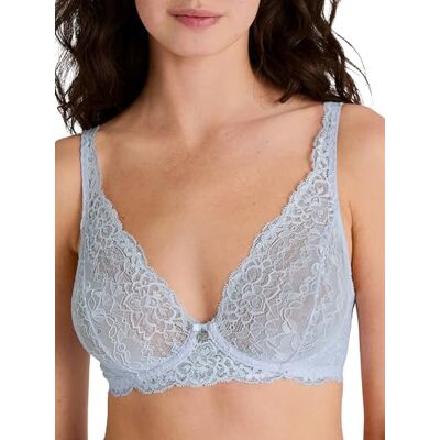 CALIDA Sensual Secrets kanten beha voor dames, zonder beugel, van elastische kant, verstelbare bandjes, New Harmony Blue, 75C CALIDA Sensual Secrets kanten beha voor dames, zonder beugel, van elastische kant, verstelbare bandjes, New Harmony Blue, 75C