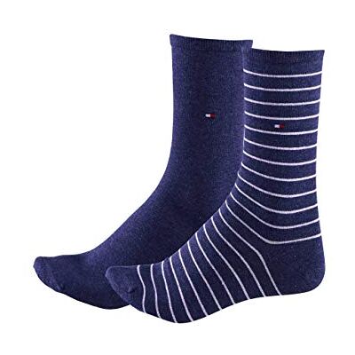 Tommy Hilfiger Dames Small Stripe damessokken (set van 2), blauw, 39-42 EU Tommy Hilfiger Dames Small Stripe damessokken (set van 2), blauw, 39-42 EU