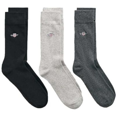 GANT SHIELD SOCKS 3-PACK, Charcoal melange, 40-42 EU GANT SHIELD SOCKS 3-PACK, Charcoal melange, 40-42 EU