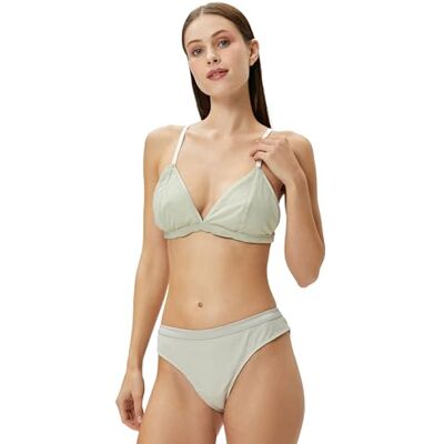 Koton Geribbeld Basic Slip Slipje Ondergoed voor dames, Grijs(035), XL Koton Geribbeld Basic Slip Slipje Ondergoed voor dames, Grijs(035), XL